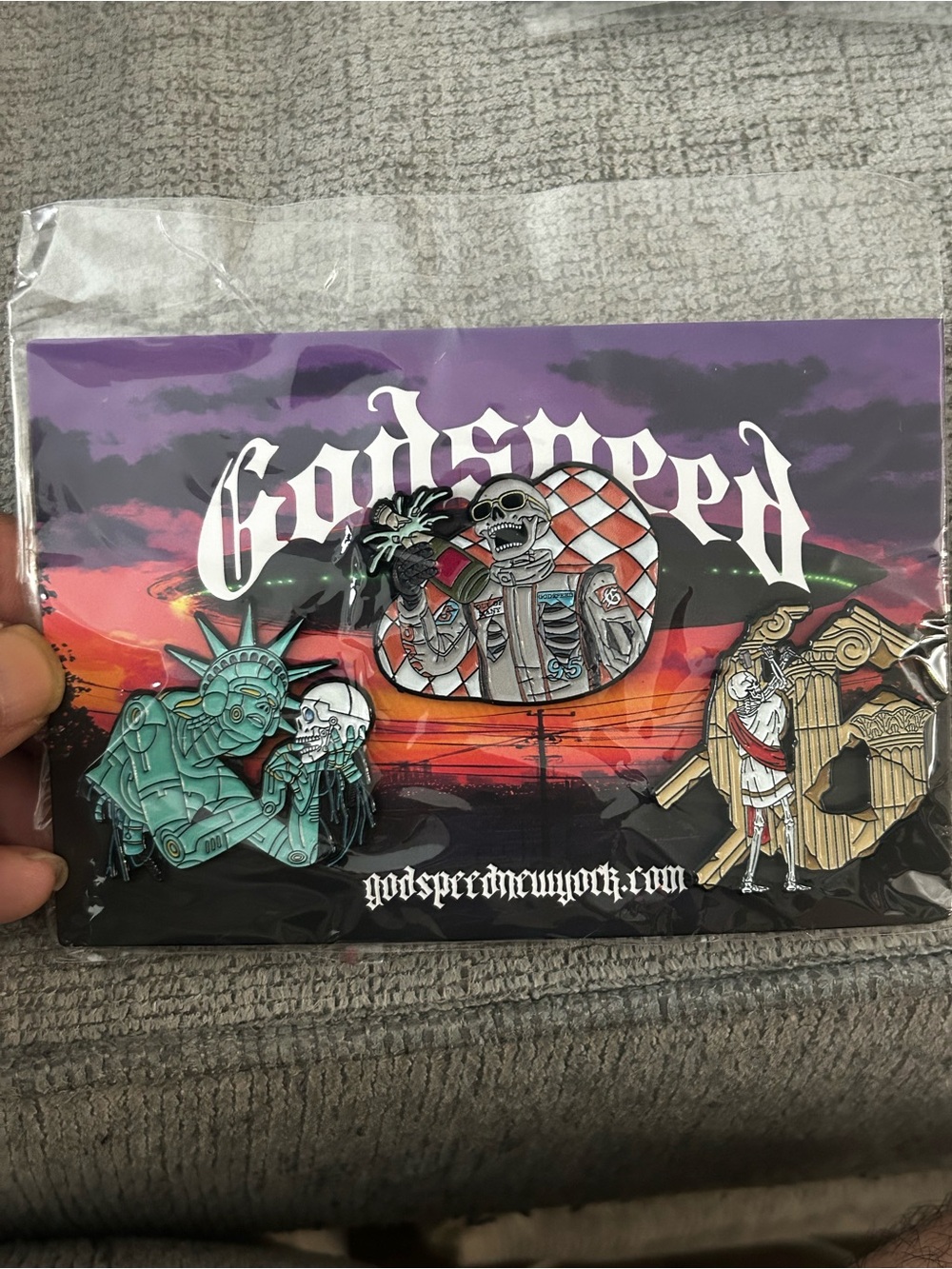 Godspeed Enamel Pin Art Set - Teal, Silver & Gold Accents